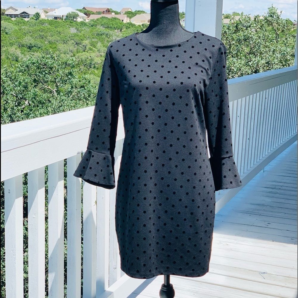 OLD Navy Black Polka Dot Midi Dress